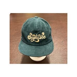 Sightsee‎ Corduroy Strapback Hat Teal Green Cap WELD MFG Gorpcore Skater Street